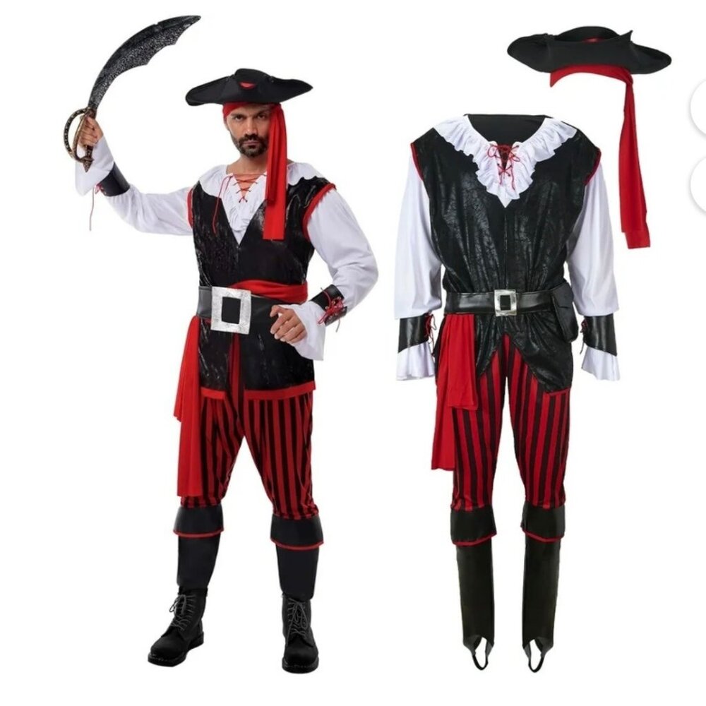 Spooktacular Pirate Men Costume Size Small